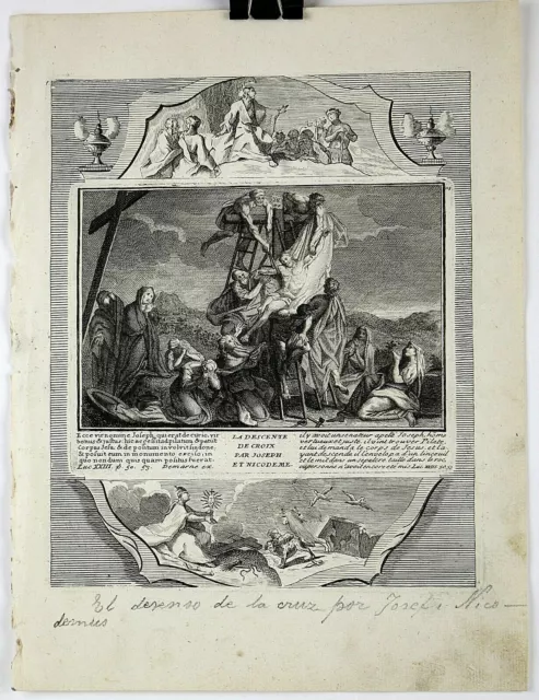 Original 1730 Copper Engraved/Etched Print from Demarne's Bible 9x12 Plate #118