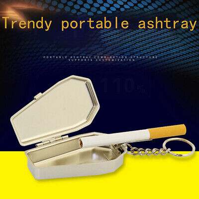 Ashtray Ash Coffins Tabut Shape Portable Ashtray Metal Keychain With BuHFUKLiEI