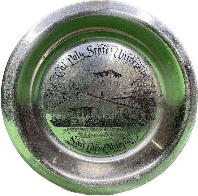 VINTAGE STERLING SILVER Cal Poly CA UNIVERSITY PLATE 1978 #204