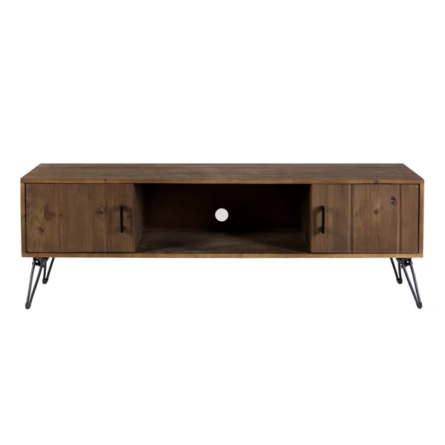 Clive 60 Inch Reclaimed Wood Rectangle Farmhouse Tv Stand Media Console, 2