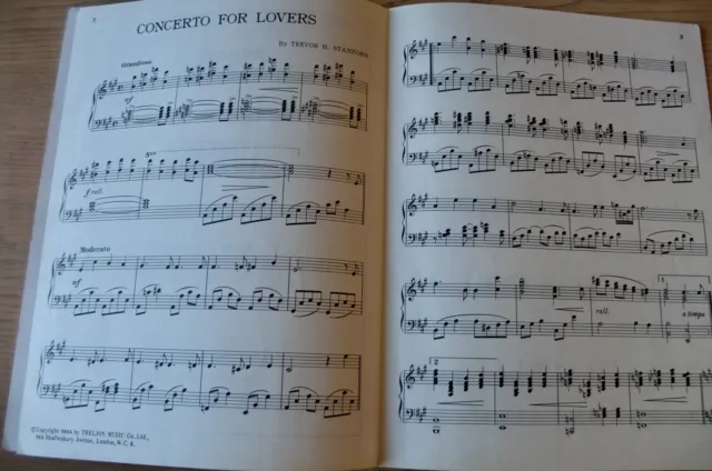 Trevor H.Stanford Concerto Pour Lovers Piano Solo Feuille Musique (1964) Pop 2