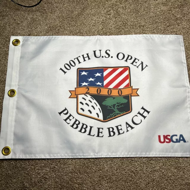 2000 Us Open Pebble Beach Usga Pga Tour Pin Flag W Grommets Free Ship Autographs