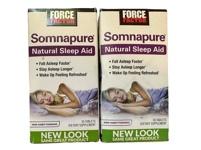 Ayuda natural para dormir Force Factor Somnapure 30 tabletas cada paquete de 2