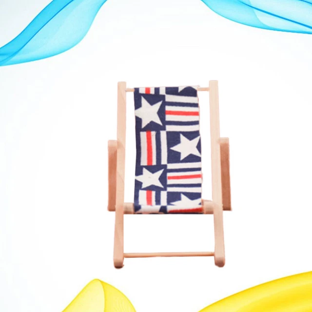 Mini Beach Chair Statue Nautical Table Decor 1 12 Scale Wood Chair Decorate