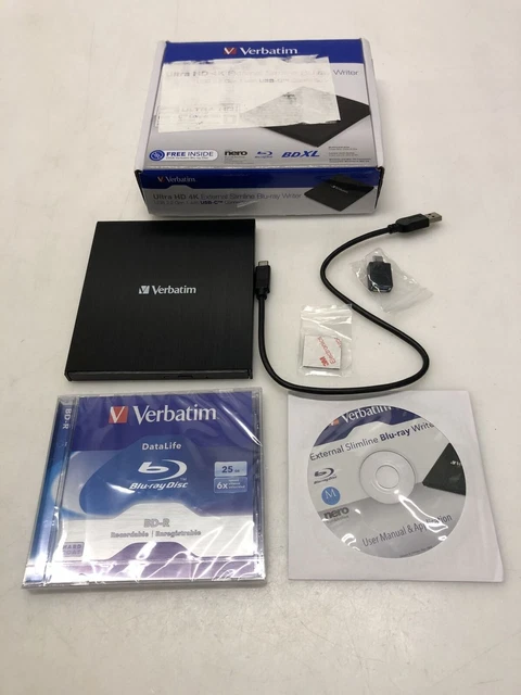 Verbatim 43888 Graveur Bd-R Externe 4K Usb Disques vierges