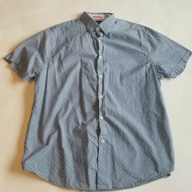 Denim Flower Shirt Mens Size XL XLarge Blue Slim Fit Button Down Up Ricky Singh