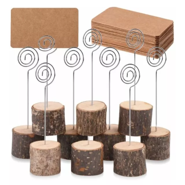 1/5/10PCS Wood Cube Memo Clip Name Place Card Holder Table Number Note Stand