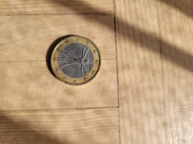 PIÈCE 1 EURO italienne Vitruvian Man-de Léonard de Vinci 2002 TRES RARE