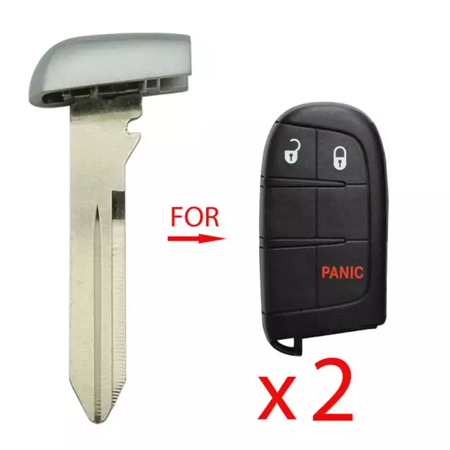 New Remote Fobik Emergency Key Blade Insert Replacement for Chrysler (2 Pack)
