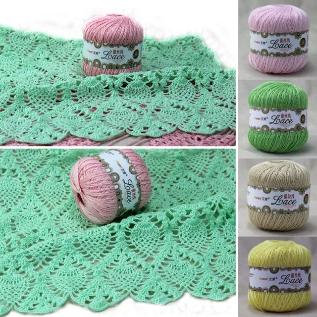50g Lace Thread Cotton Wool Fine Yarn Hand Knitting Crochet Thread DIY Craft