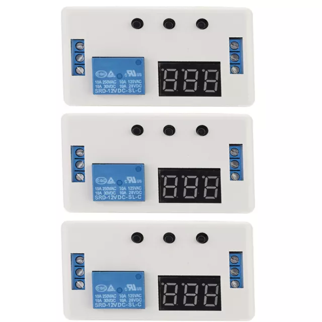 3Pcs YYC-2 LED Digital Delay Time Module Switch Control Relay Cycle Timer DC 12V