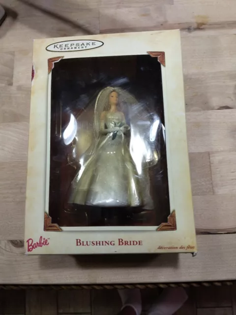 Blushing Bride Barbie 2002 Hallmark Keepsake Ornament Brunette Hair