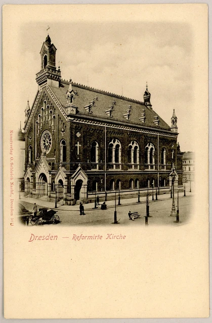 Ansichtskarte Dresden Altstadt Reformierte Kirche am Friedrichsring um 1900 Rar