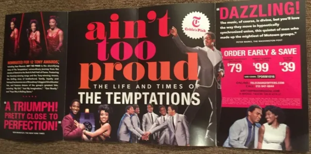The Temptations Ain't Too Proud The Musical Broadway Nyc 2021 Fold Out Flyer