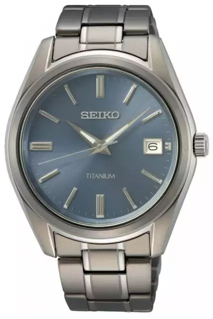 Seiko Hombre Clásico Titanio Reloj 48mm Resistente Al Agua SUR371P1