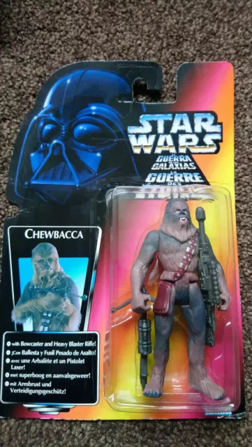 Star wars the power of the force red card tri logo chewbacca figure
