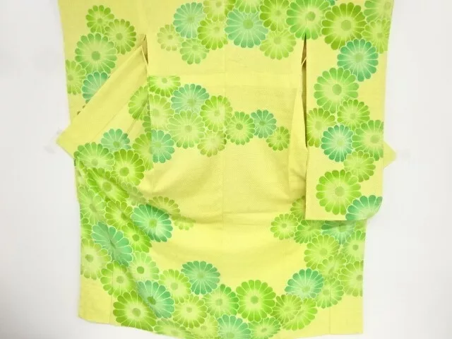 83200# Japanese Kimono / Antique Furisode / All Shibori / Kiku