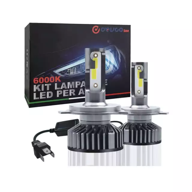 Lampadine H4 LED, kit fari auto bianco 10000LM  12V 6000K - DEVCOline AR FL 00H4