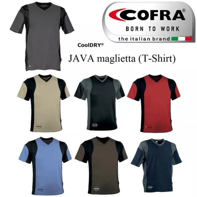 T-Shirt da lavoro Cofra Java elasticizzata - Maglietta estiva traspirante cotone