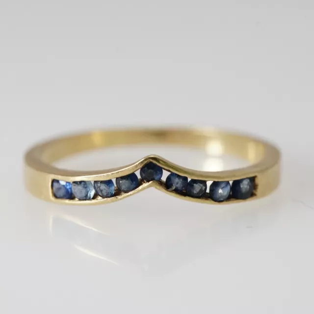 Ring side-cork ring 14 carat 585 gold sapphire size 53