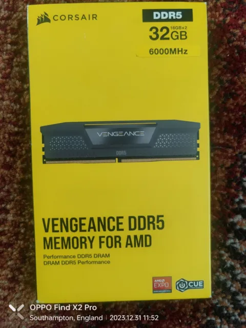 CORSAIR Vengeance DDR5 RAM 32GB (2x16GB) 6000MHz CL36 AMD Expo iCUE  Compatible Computer Memory - Gray (CMK32GX5M2D6000Z36)
