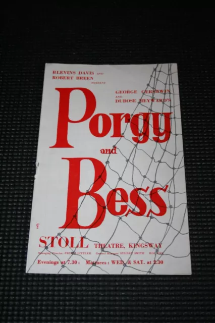 Porgy And Bess - 1952 Stoll Theatre Programme - Cab Calloway