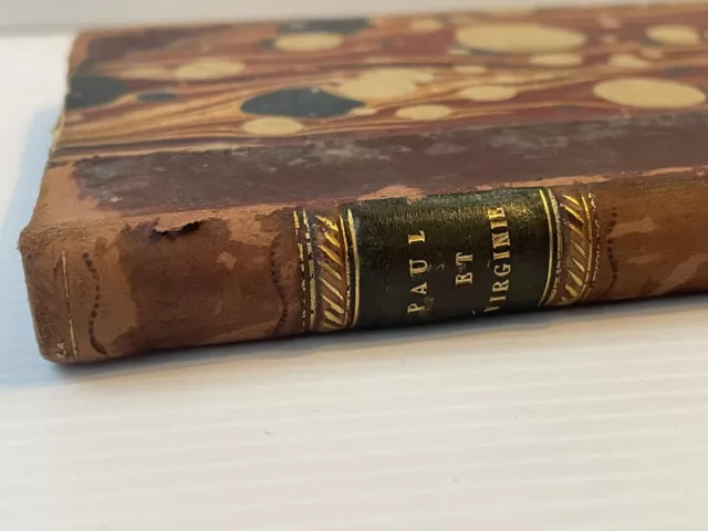 Paul Et Virginie Bernardin De Saint-Pierre Book 1855 Leather 1/4 bound FRENCH 3