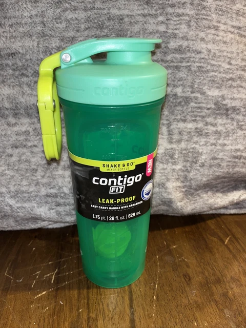 Manija de botella mezcladora Contigo Fit agitadora & Go con mosquetón 28 fl. oz. Wintergreen