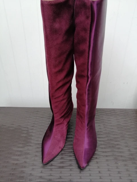 Bottes Femme Sienna Cuir Végane Daim Bordeaux - Tailles 36 à 41 - Confortable Et Élégant