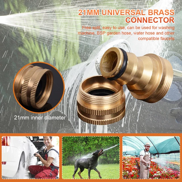 Universal Pipe Joiner Fitting 21mm Hose Coupling Adapter for Garden Watering Gun