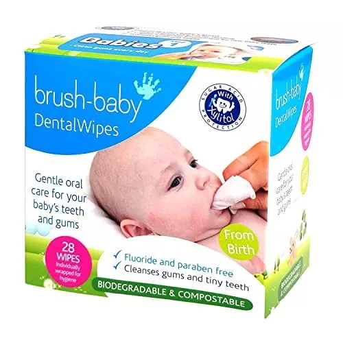 Brush-Baby Dental Wipes for Babies Stage 1 Birth First Teeth Suitable -16 Months