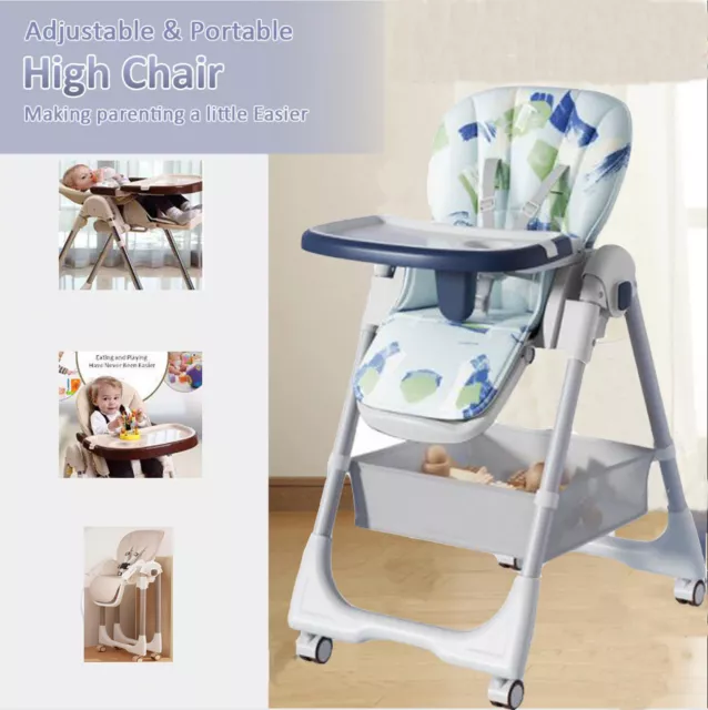 Folding Highchair Toddler Chair Portable Infant High Chair Dining Booster Seat