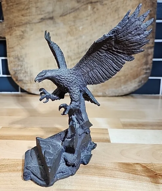 Solid Bronze Eagle Sculpture Artist Signed #26 Of 500