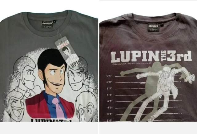 T Shirt Uomo Lupin The 3 Rd Monkey Punch Taglia M Manica Corta Grigio