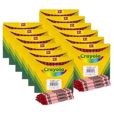 12 Al Scatola Crayola Crayola Bulk Pastelli 12 Scatole Rosso Regolare Misura 