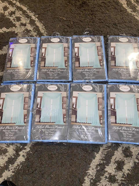 JENIN Home Fashion Rod Panels Color Blue Size 55" x 84" ~ Eight PANELS