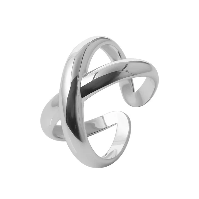 Criss Cross Polished Knot Infinity Ring – .925 Sterling Silver Band In Sizes 5-9 - View #3