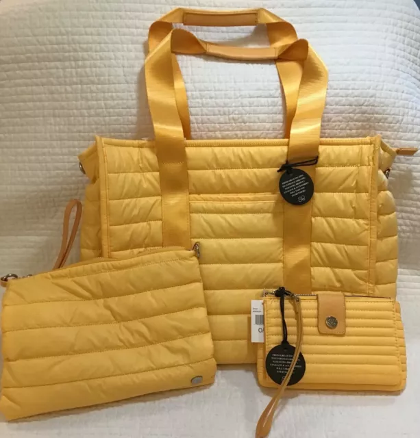 Samantha Brown To Go Tote, Crossbody & Wallet Wristlet 3 Piece Set Warm Apricot