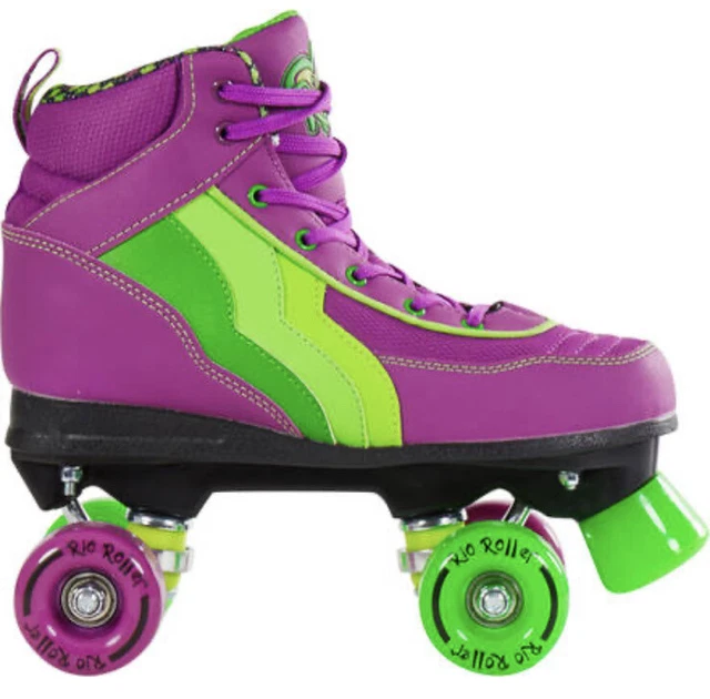 RIO CANDI QUAD Purple Multi Kids Roller Skates Size UK 3 45.00