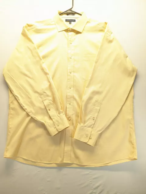 Tommy Hilfiger Mens Regular Fit 18 34-35 Yellow Long Sleeve Button Down Shirt