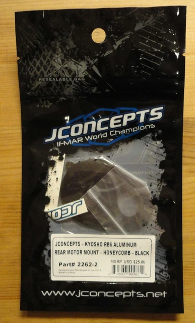 J-Concepts Black Alloy Honeycomb Motor Mount fits KYOSHO RB6 / RT6 JCO2262-2