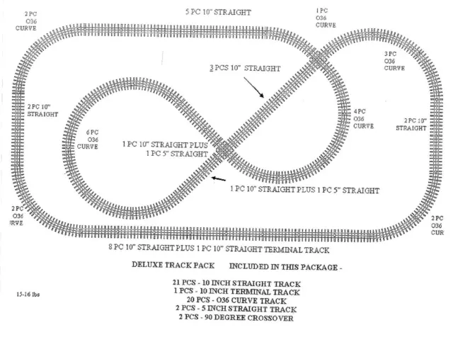 Lionel Fastrack Deluxe Train Track Set 5x10 layout