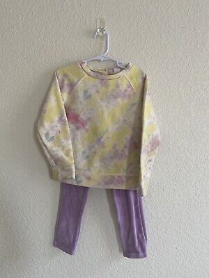 Gap Toddler Girls Size 5 Years Two Piece Set Sweatshirt & Pants Purple Tie Dye
