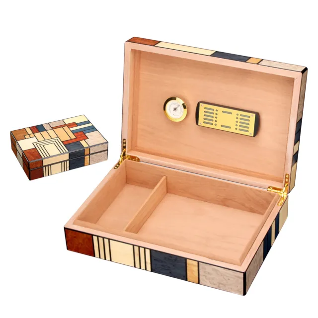 Big Box Cedar Wood Cigar Humidor Box Case Classical Luxury Hygrometer Humidifier