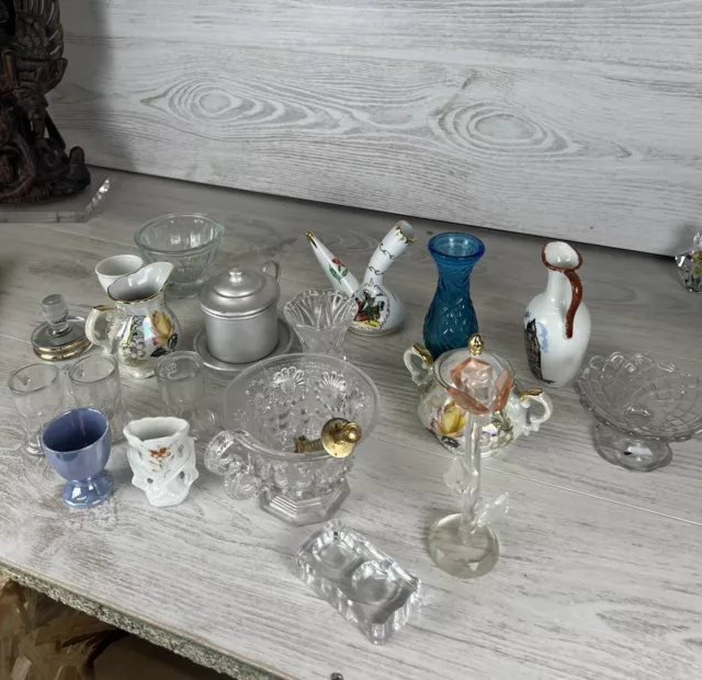 Lot D’ancien Petit Bibelot Pour Brocanteur Porcelaine Pot Pichet Cruche Vintage