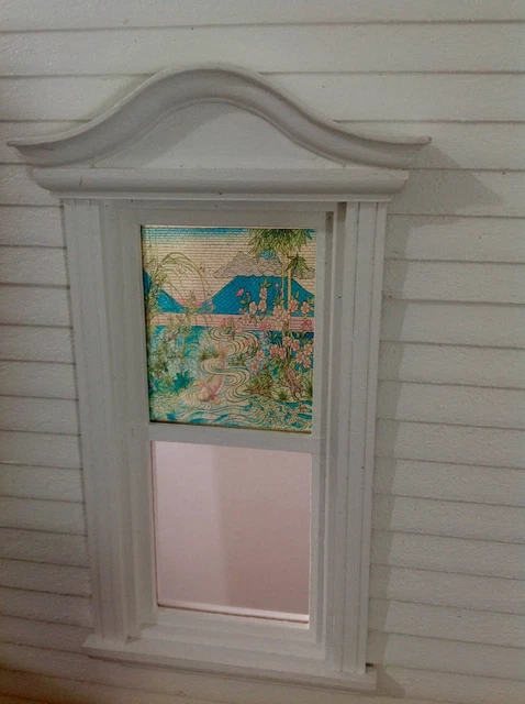 Asian Garden  Dollhouse Miniature  Stained Glass Window Film