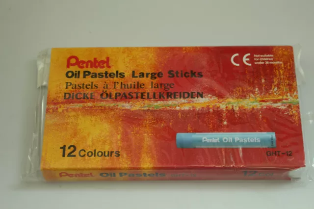 Pentel Ölpastell Kreide 12 Farben gth-12 Dicke Pastelkreiden