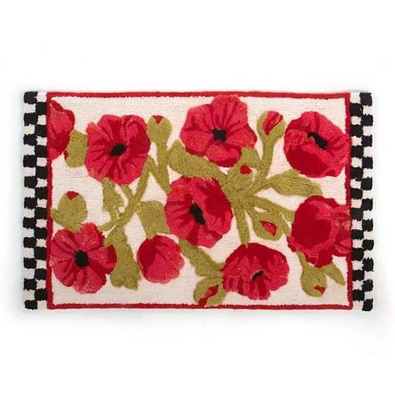 Mackenzie Childs Poppy Bath Rug 21"X34" NIP