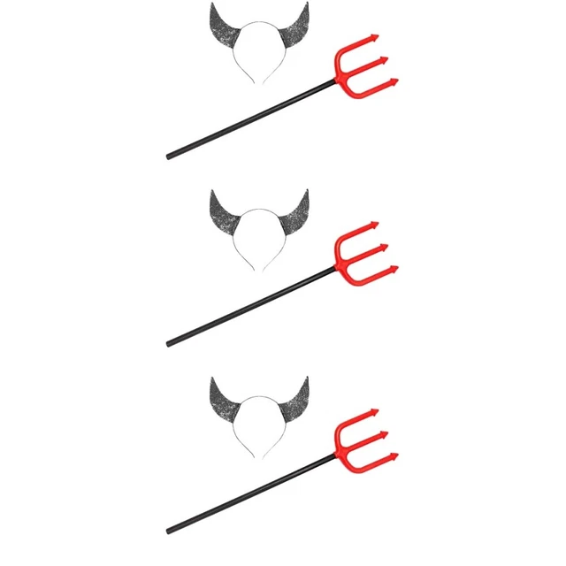 3 sets halloween ox cornes bandeau cosplay div divage horn bande bande de diable