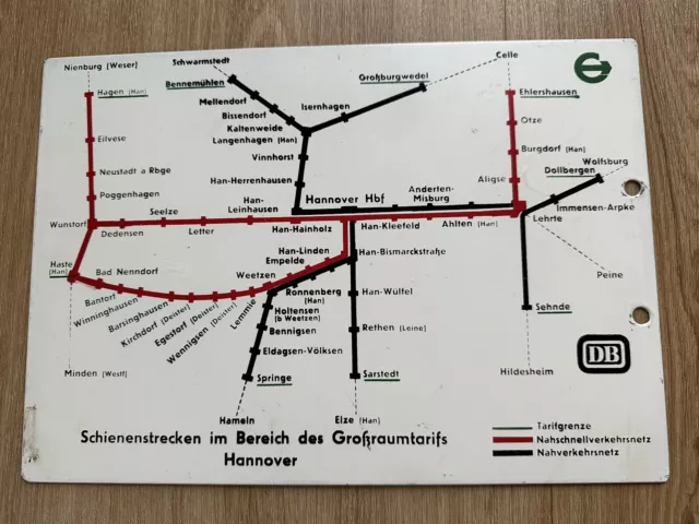Zuglaufschild Schnellverkehr Hannover, S-Bahn, Bundesbahn, Blech / Metall